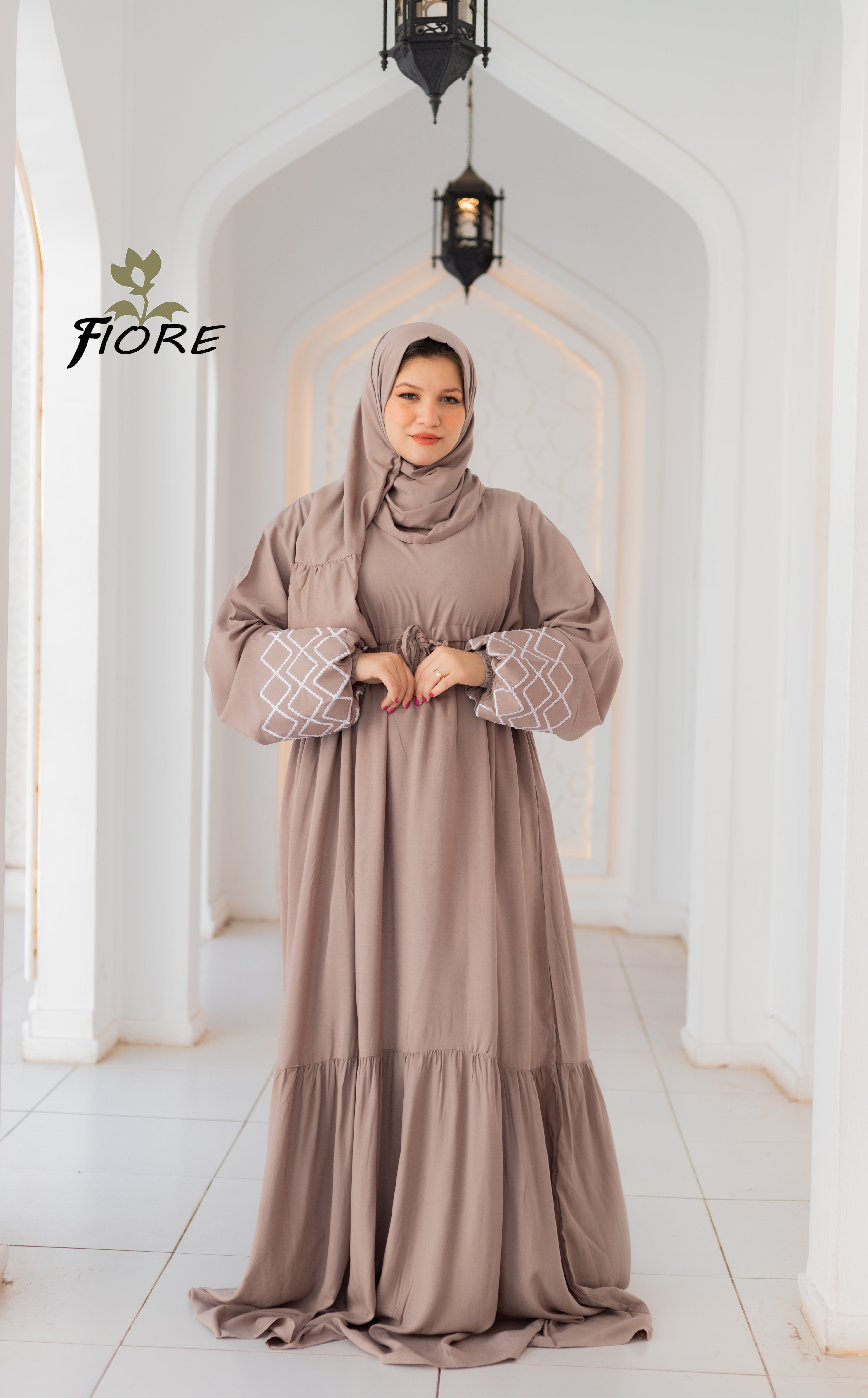 Embroidered Sleeve Dress