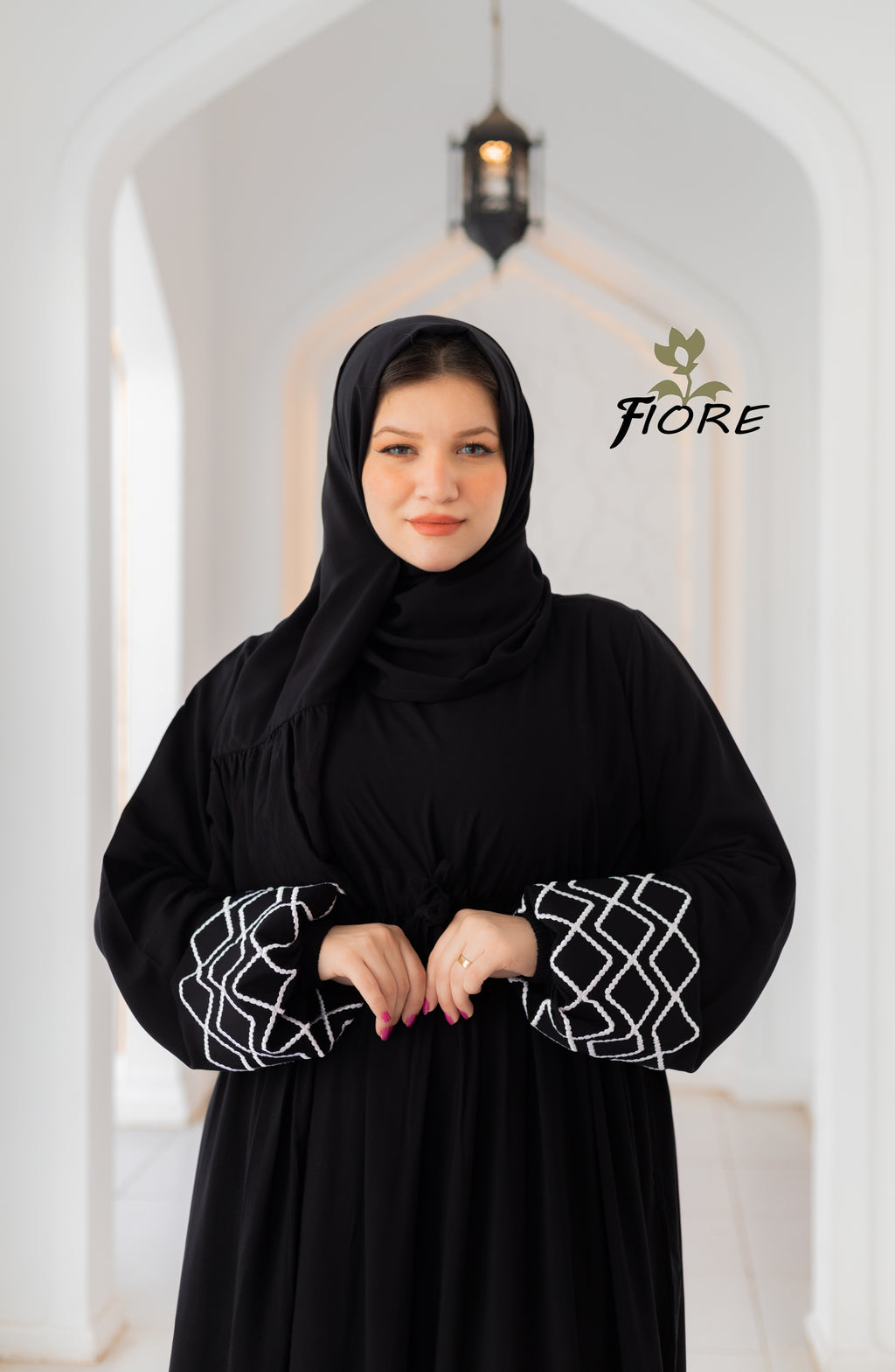 Embroidered Sleeve Dress