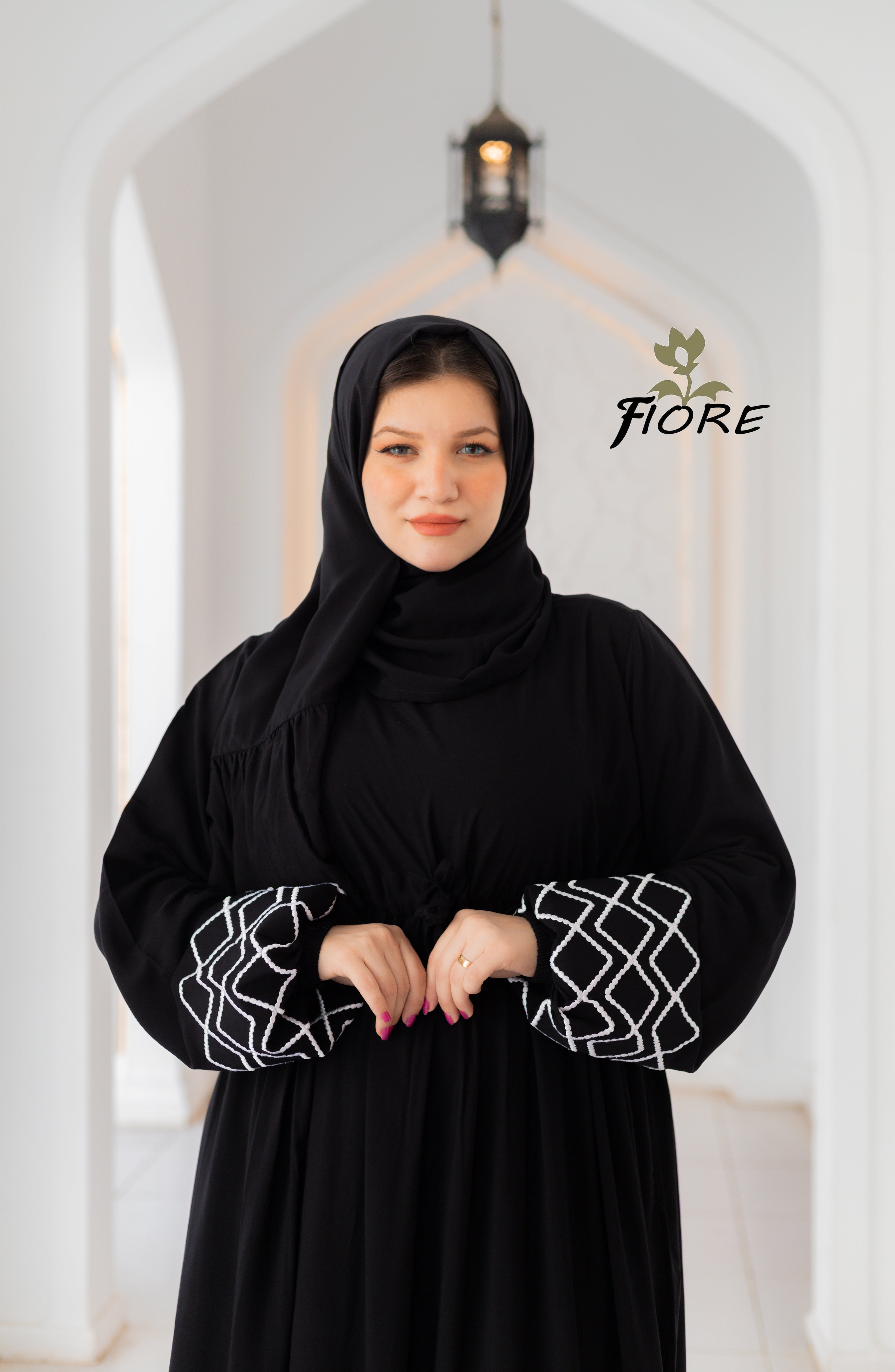 Embroidered Sleeve Dress