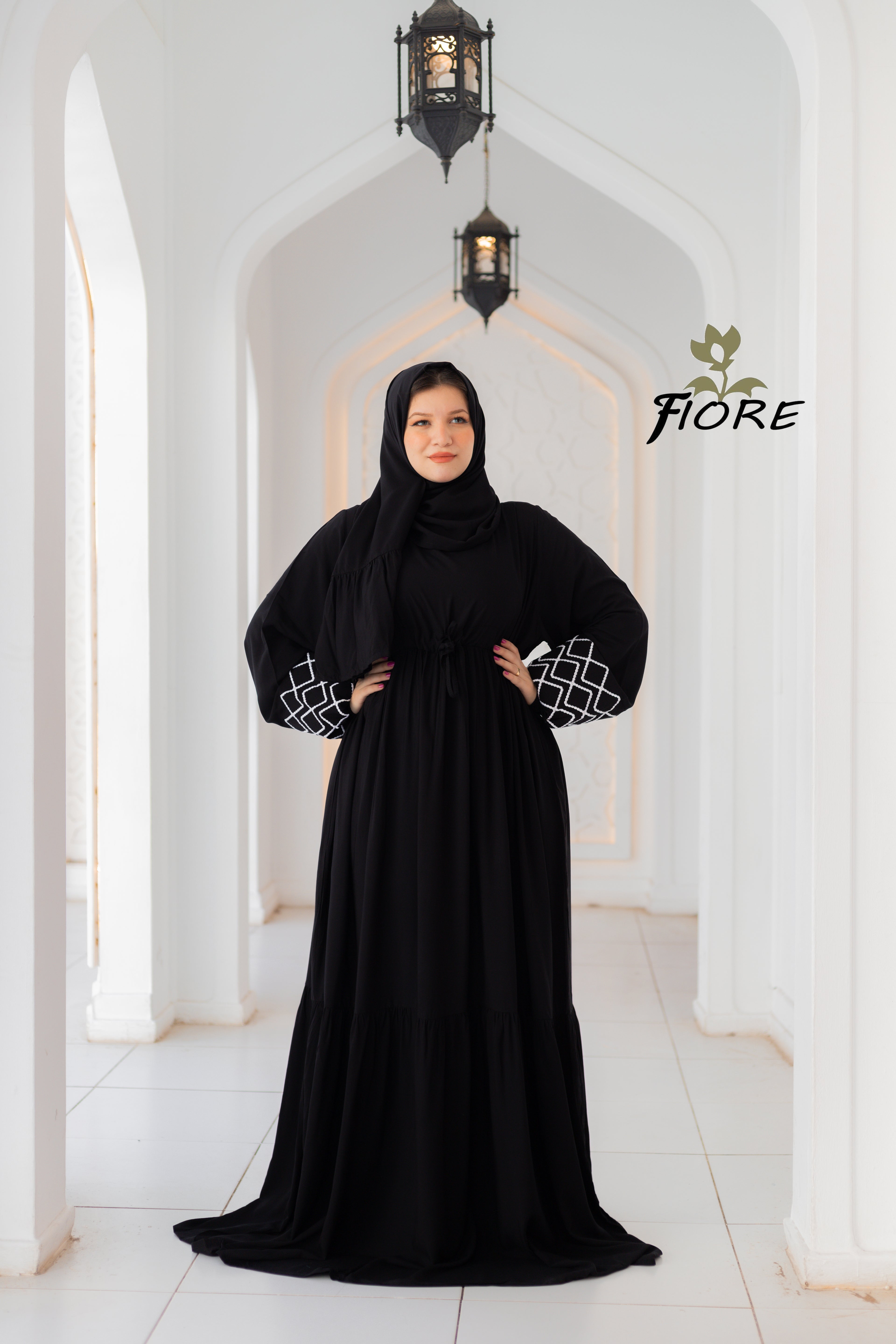 Embroidered Sleeve Dress