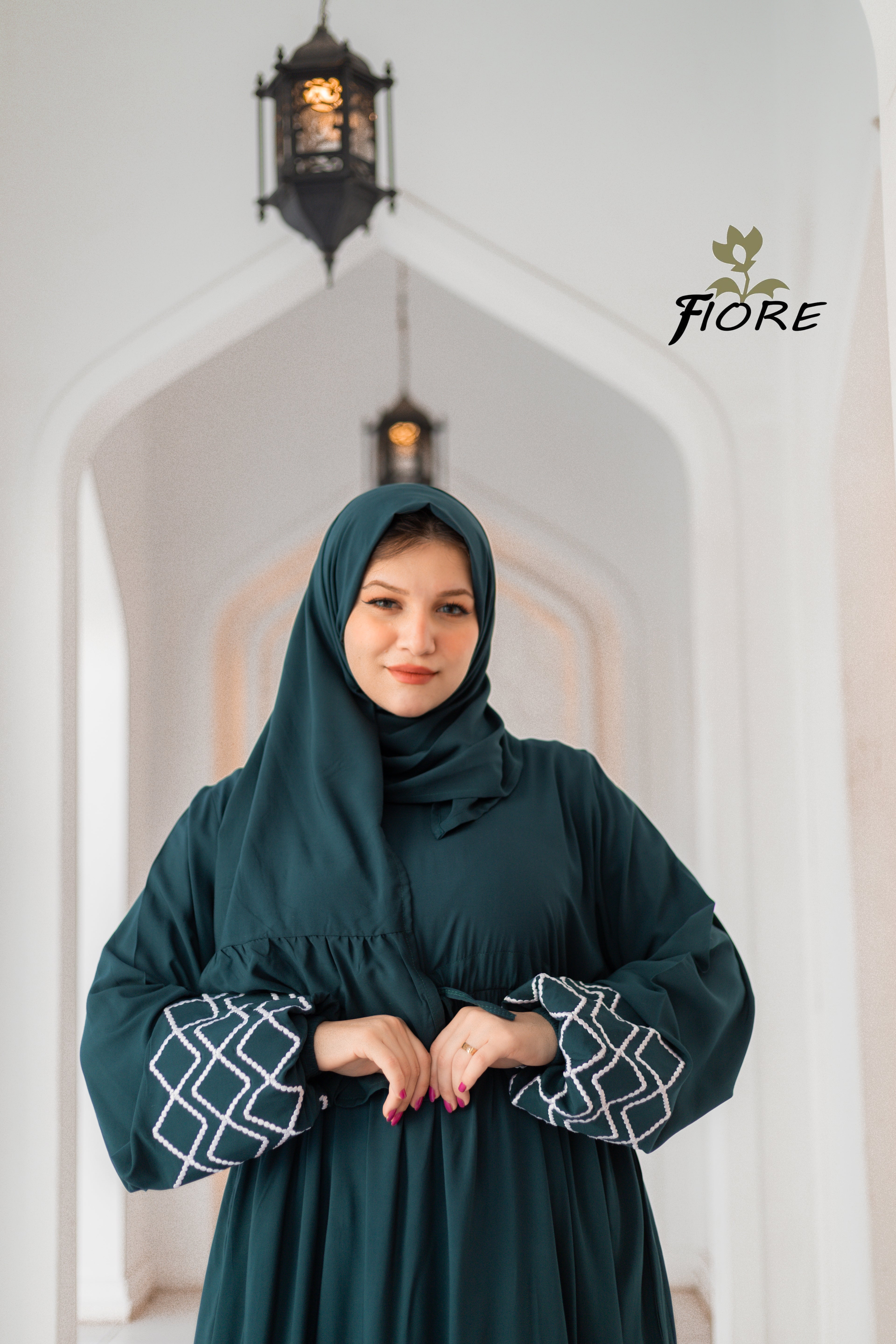 Embroidered Sleeve Dress