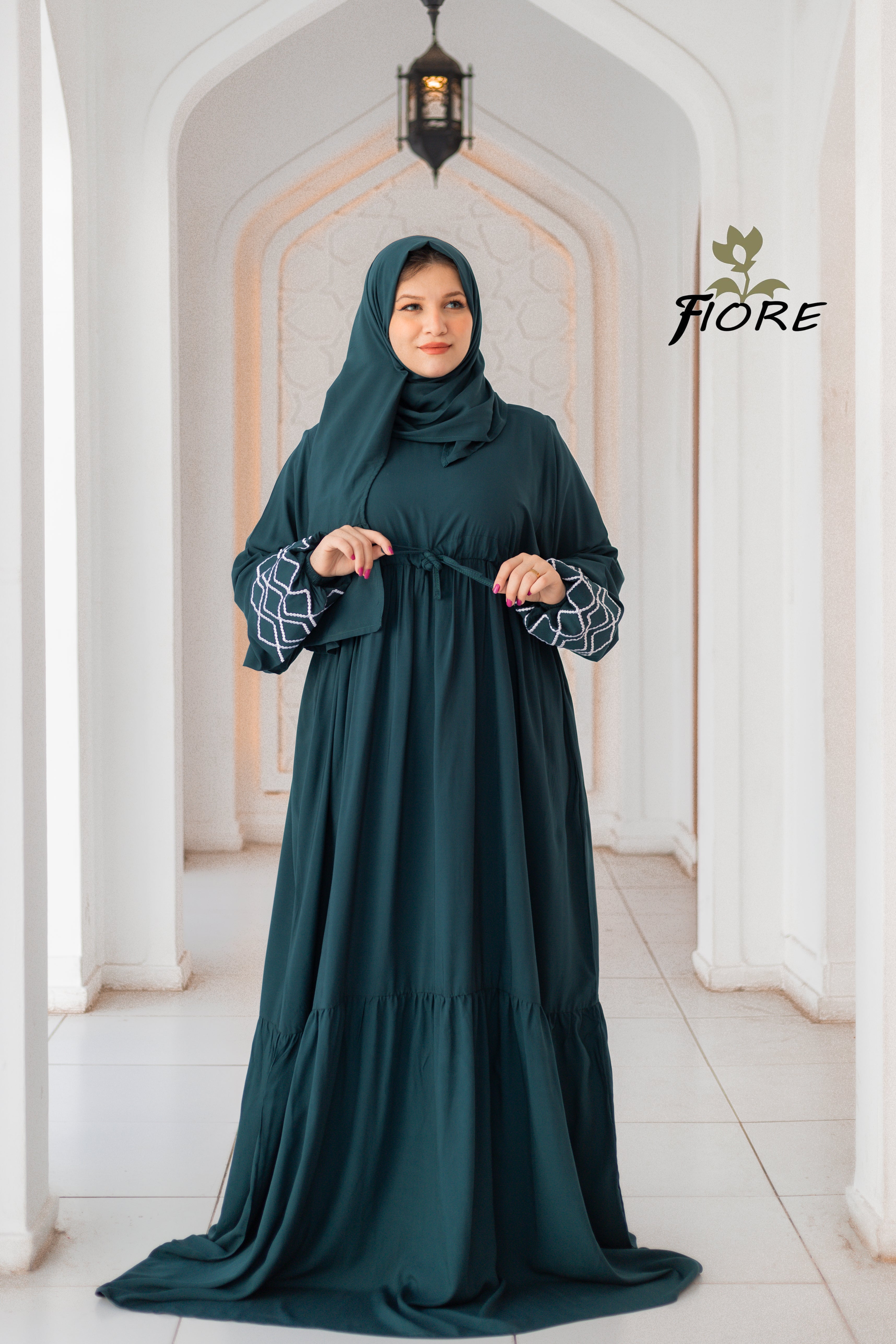 Embroidered Sleeve Dress