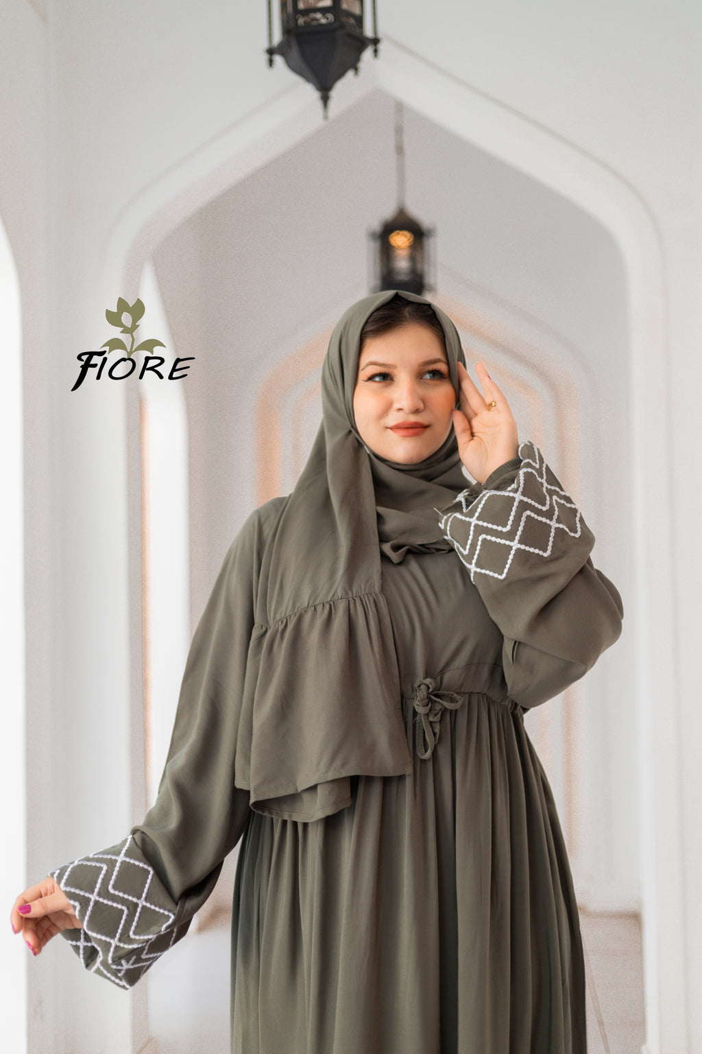 Embroidered Sleeve Dress