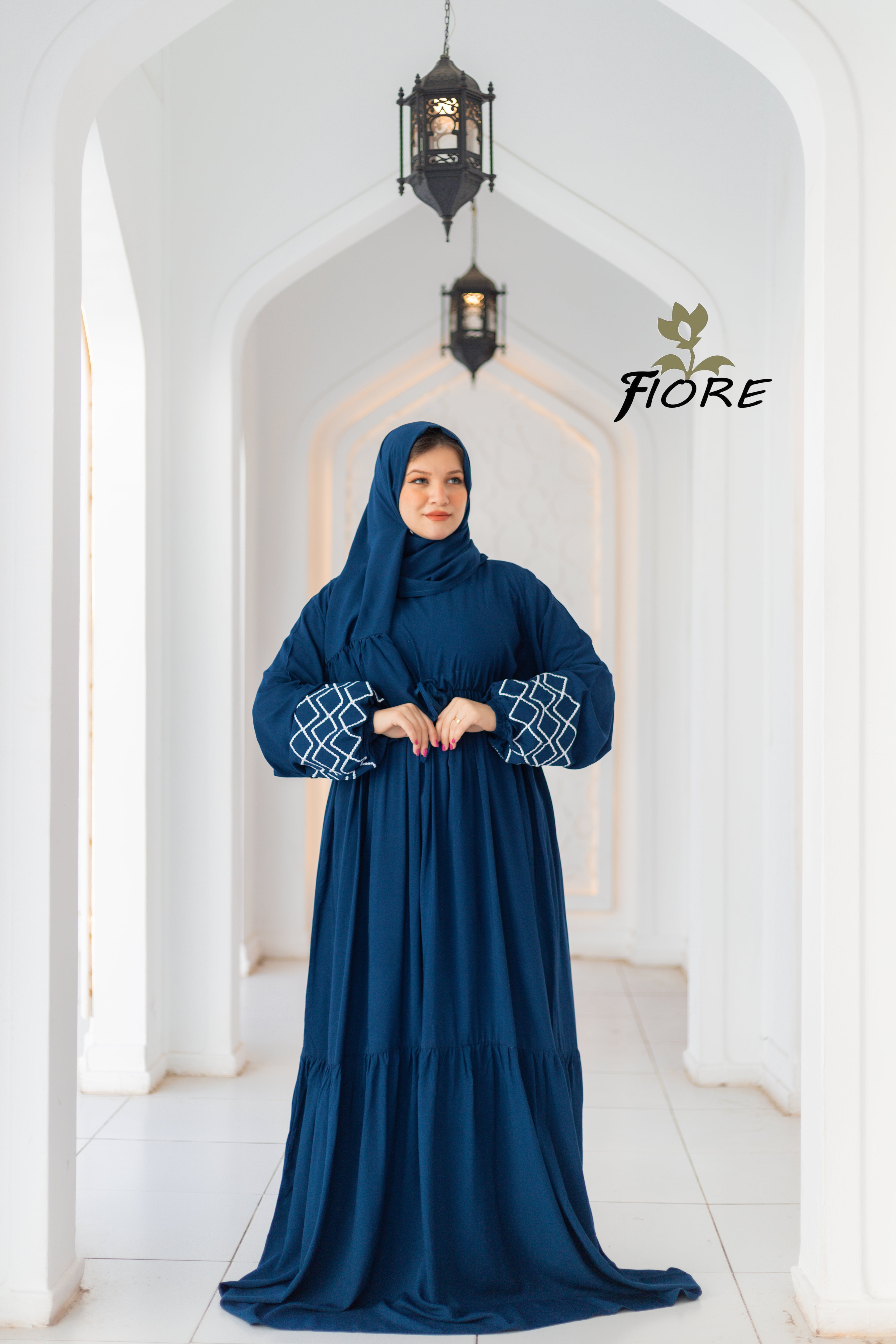 Embroidered Sleeve Dress