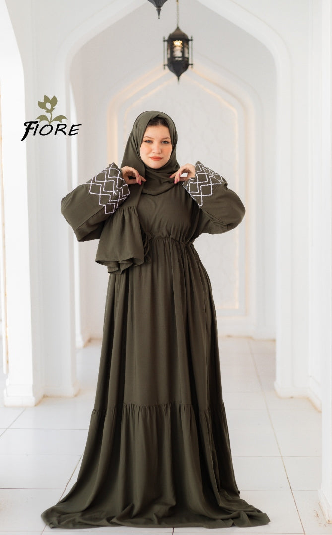 Embroidered Sleeve Dress