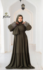 Embroidered Sleeve Dress