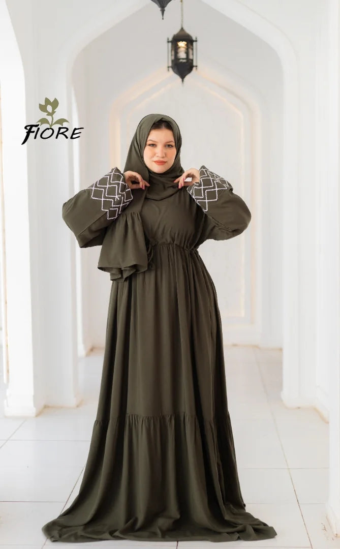 Embroidered Sleeve Dress