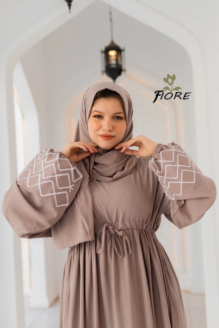Embroidered Sleeve Dress