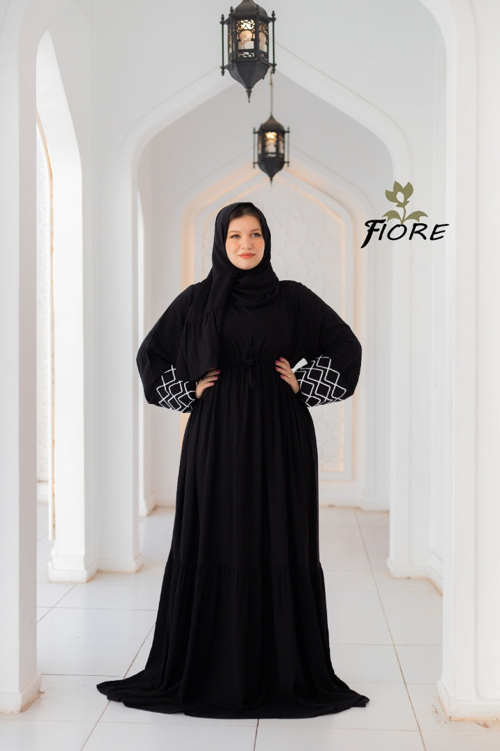Embroidered Sleeve Dress