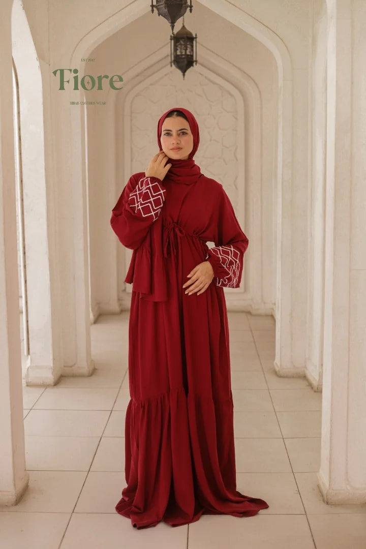 Embroidered Sleeve Dress