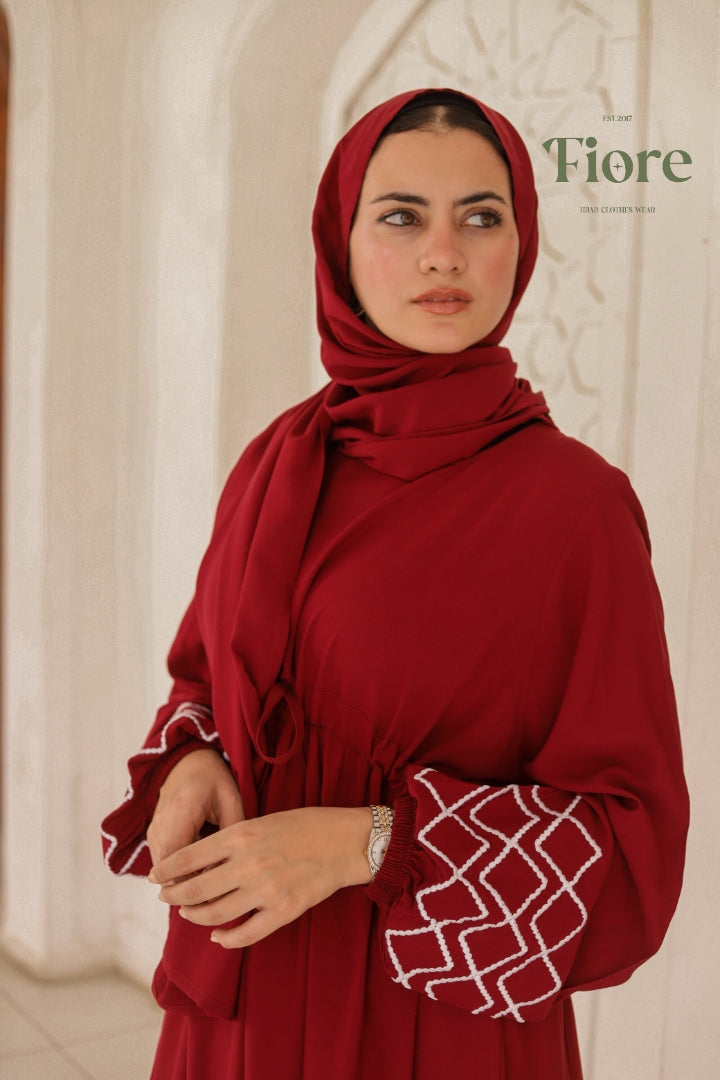 Embroidered Sleeve Dress