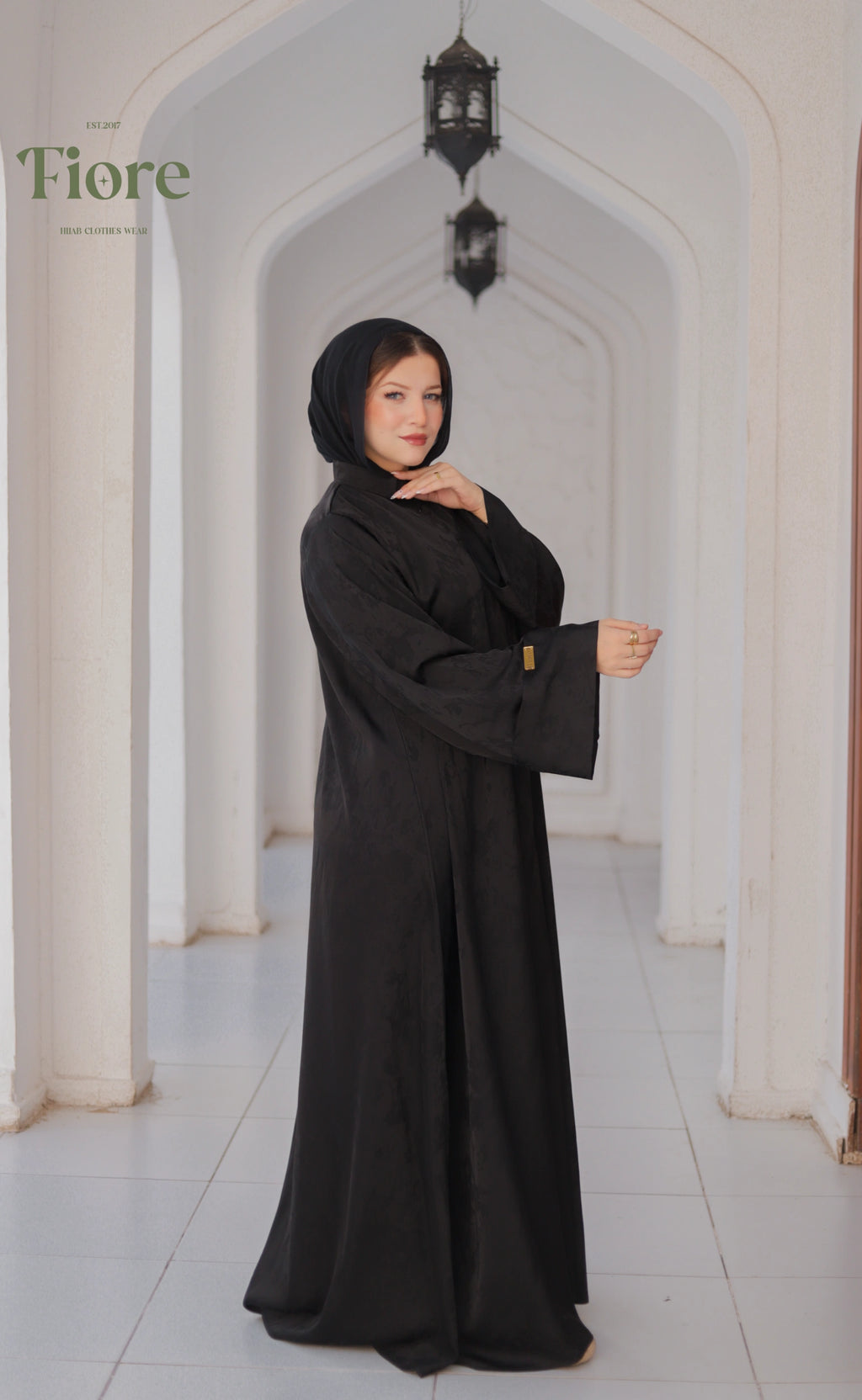 Aura Silk Jacquard Abaya