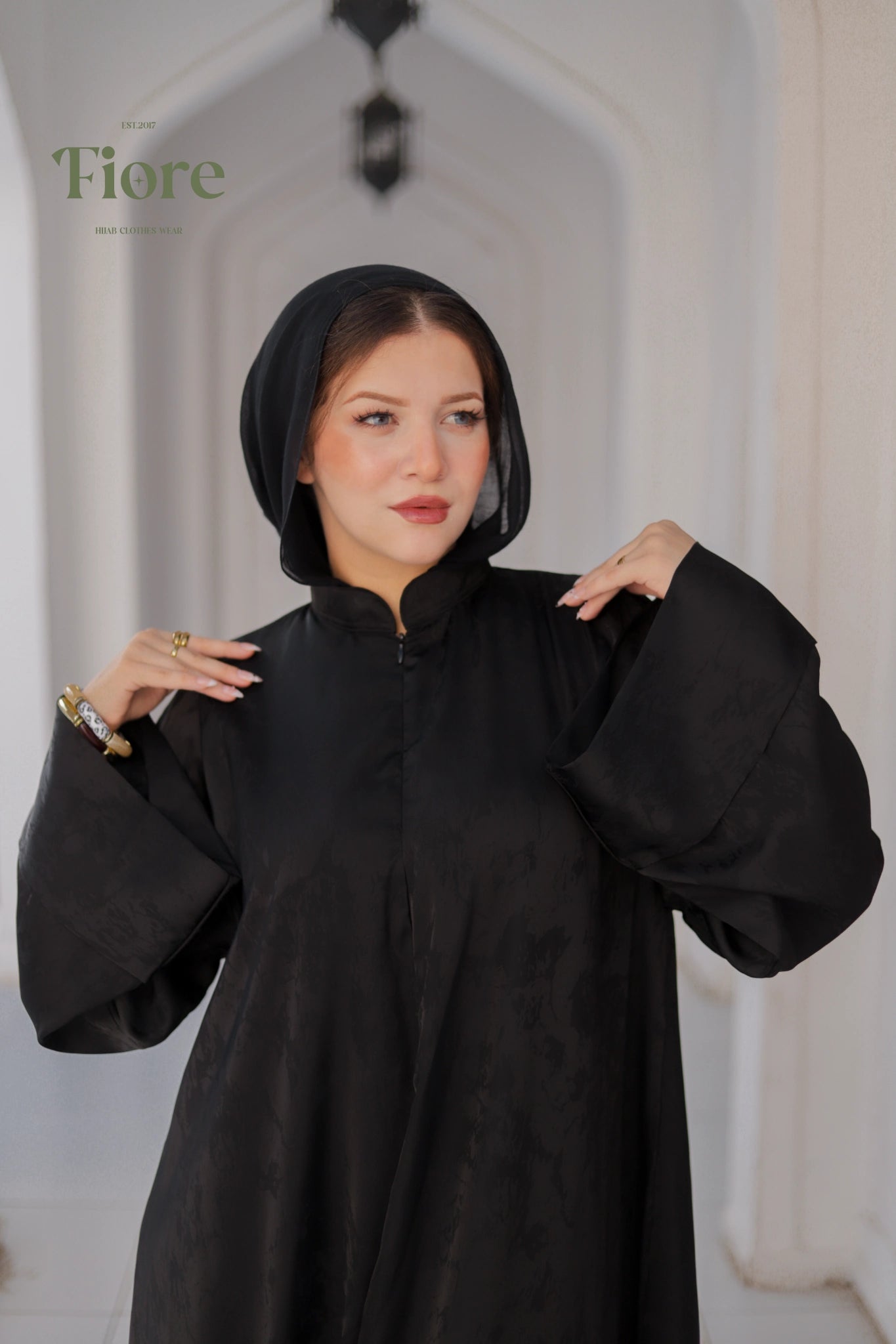 Aura Silk Jacquard Abaya