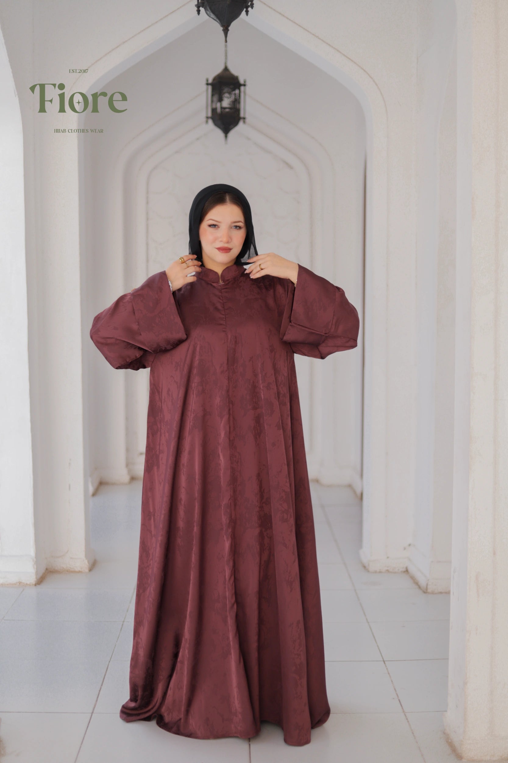 Aura Silk Jacquard Abaya