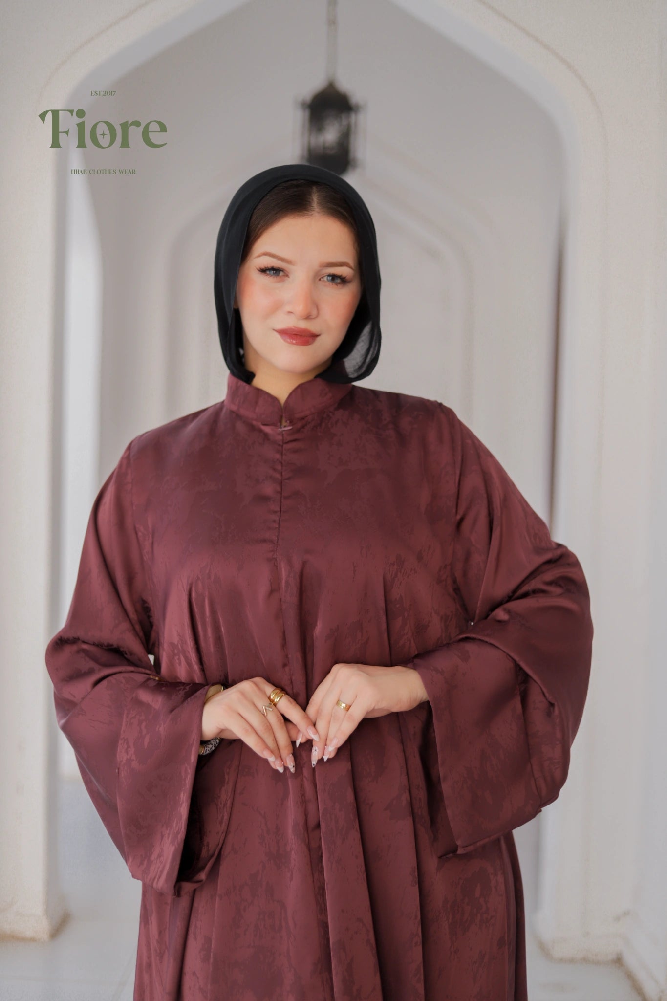 Aura Silk Jacquard Abaya
