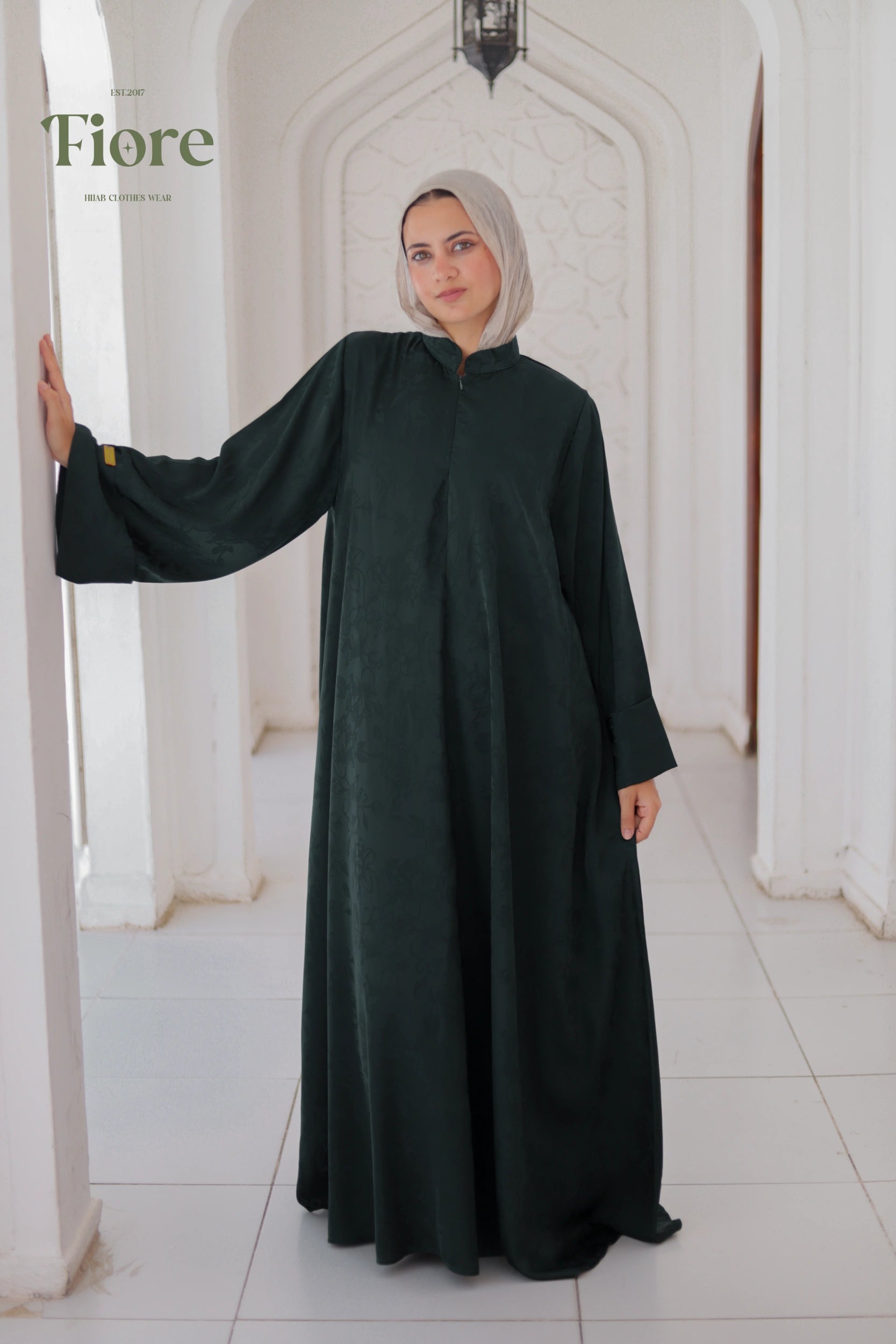 Flora Silk Jacquard Abaya