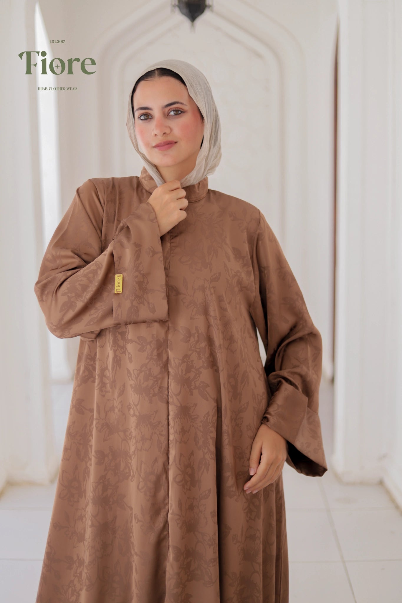 Flora Silk Jacquard Abaya