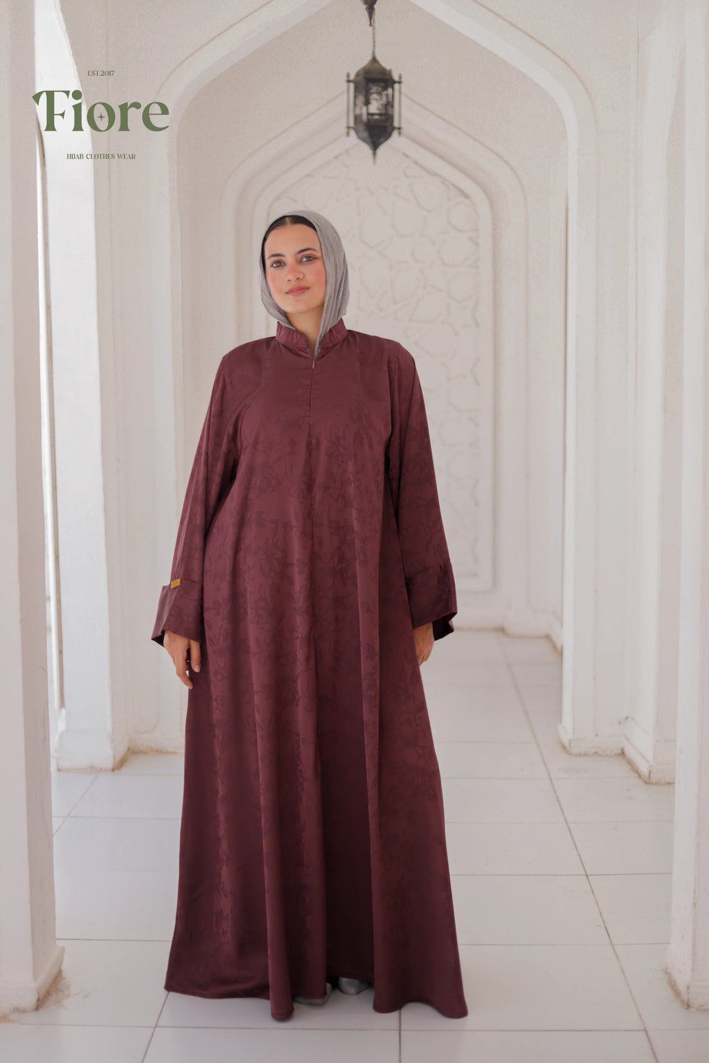 Flora Silk Jacquard Abaya