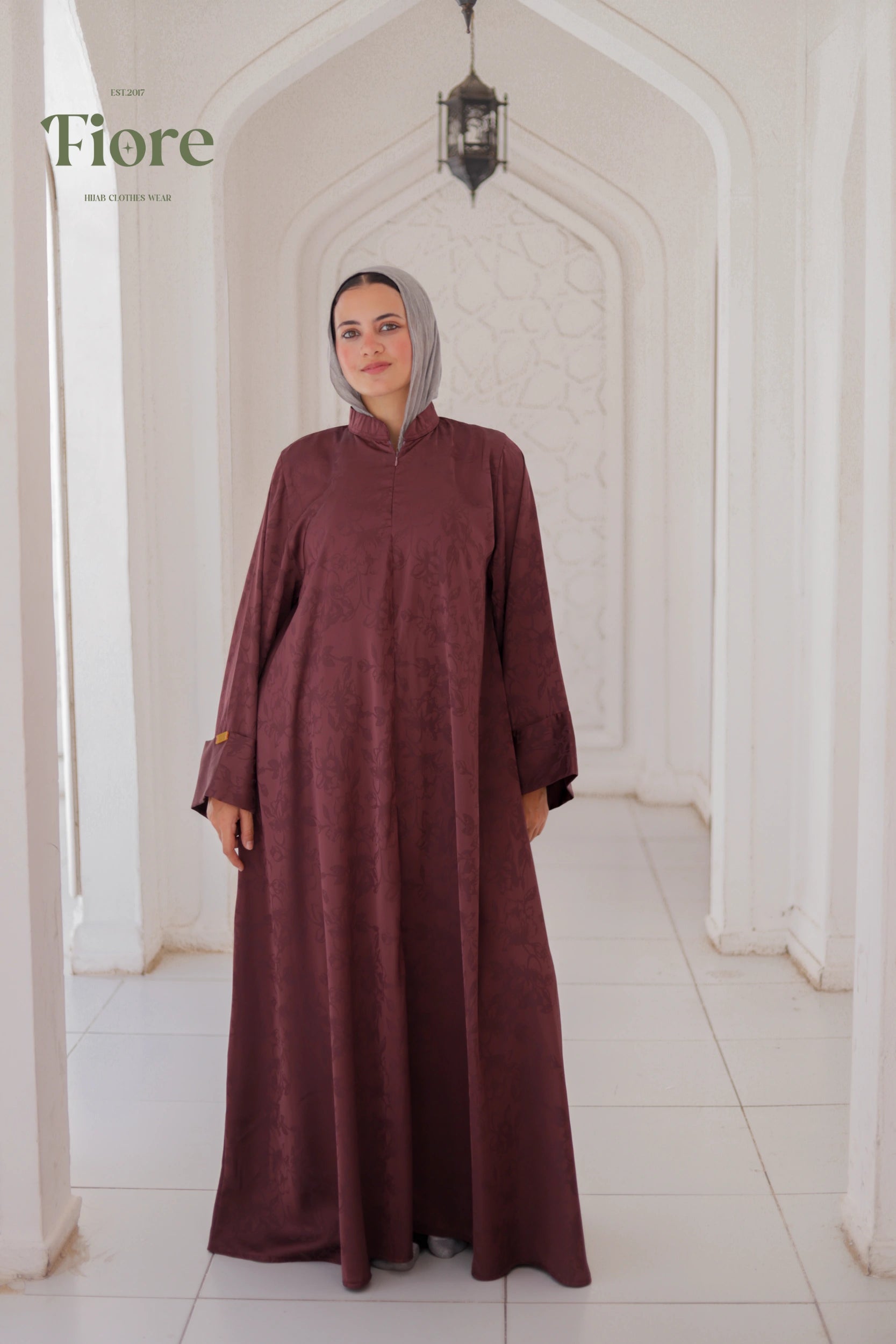 Flora Silk Jacquard Abaya