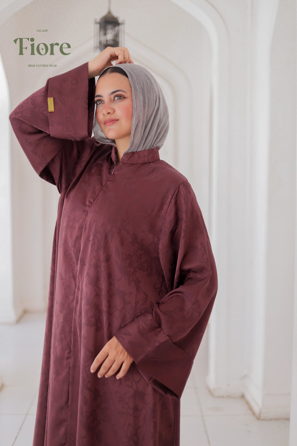 Flora Silk Jacquard Abaya