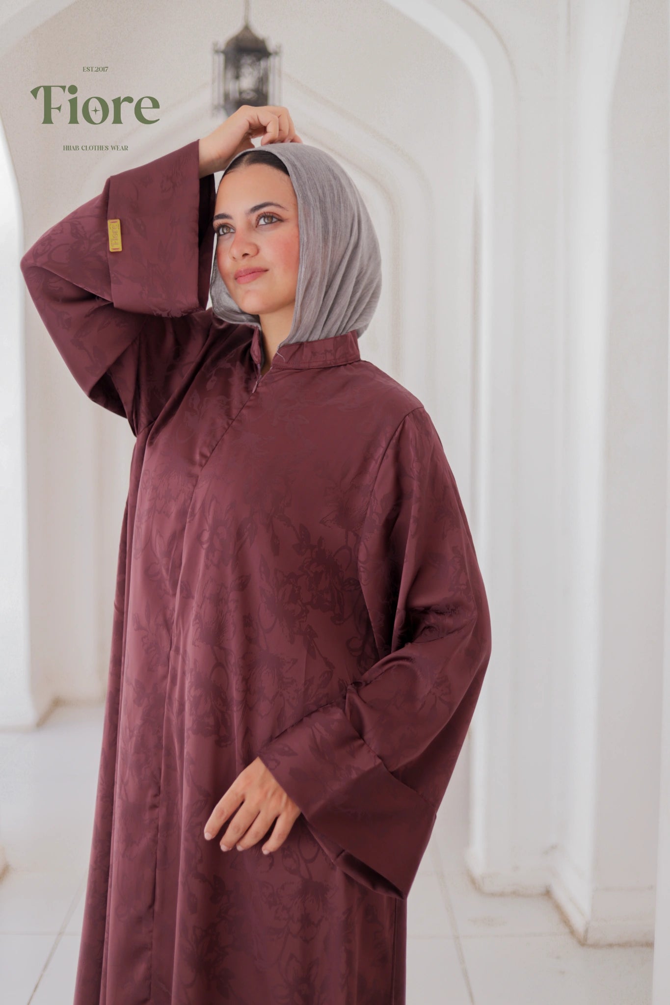 Flora Silk Jacquard Abaya