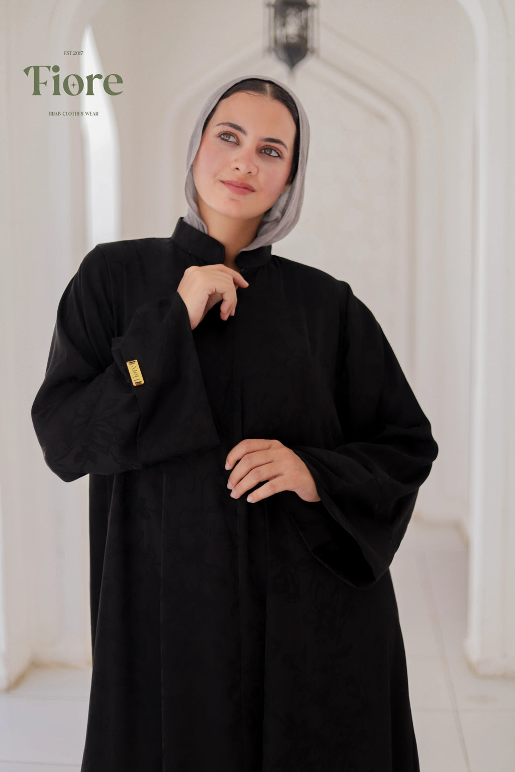 Flora Silk Jacquard Abaya