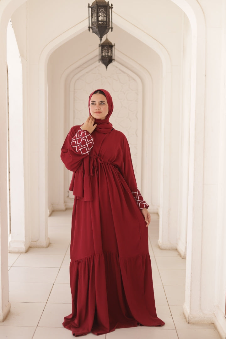 Embroidered Sleeve Dress