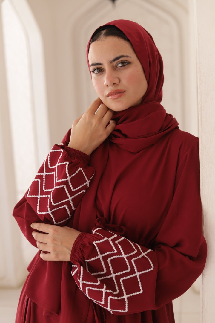 Embroidered Sleeve Dress