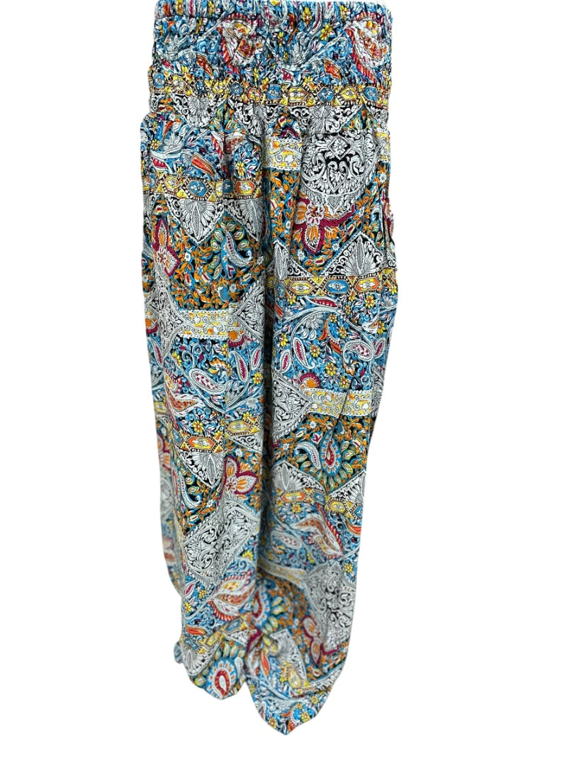 Floral Viscose Wide-Leg Pants