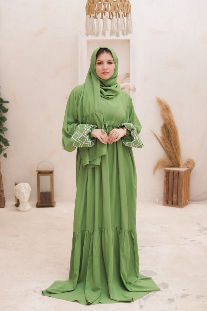 Embroidered Sleeve Dress