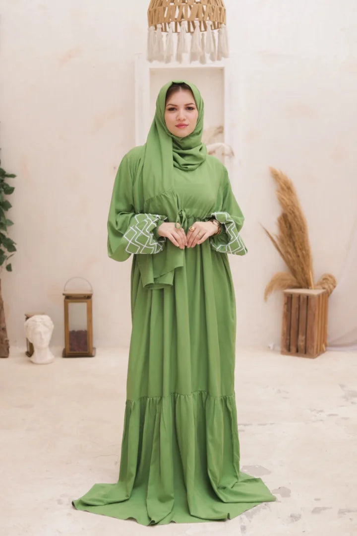 Embroidered Sleeve Dress